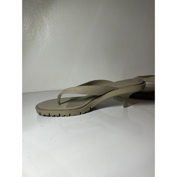 Zara Flip Flop Kitten Heels Sandals Sage Light Green Womens Size 41 - Picture 5 of 16